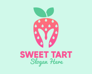 Pink Strawberry Helmet logo design