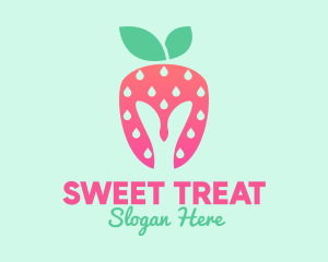 Pink Strawberry Helmet logo design