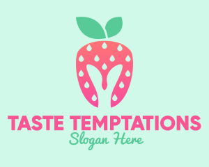 Pink Strawberry Helmet logo design