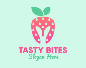 Pink Strawberry Helmet logo design