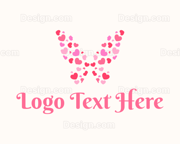 Butterfly Heart Wings Logo