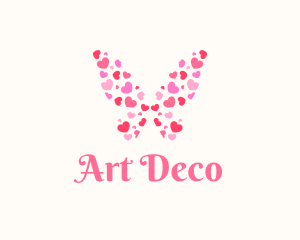 Butterfly Heart Wings logo design