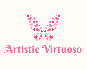 Butterfly Heart Wings logo design