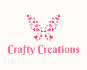 Butterfly Heart Wings logo design