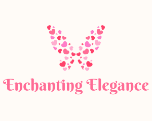 Butterfly Heart Wings logo design