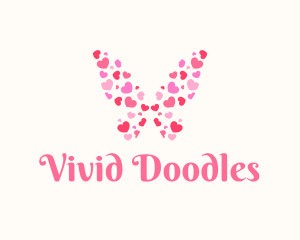 Butterfly Heart Wings logo design