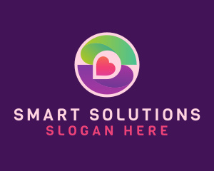 Digital Heart Letter S  logo design