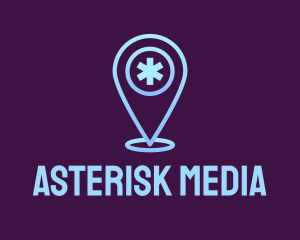 Asterisk Locator Pin logo design