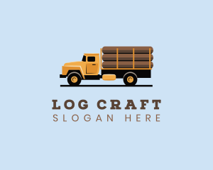 Logging Truck Wood logo design