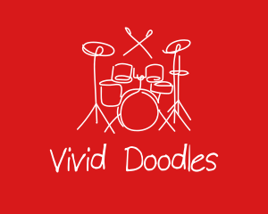 Drum Set Doodle logo design