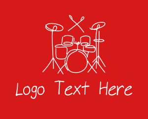 Drums - Drum Set Doodle logo design