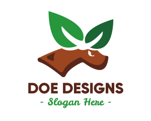 Eco Leaf Elk logo design