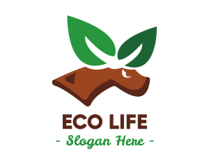 Eco Leaf Elk logo design