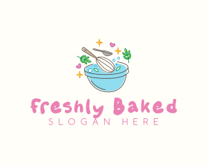 Baking Whisk Heart logo design