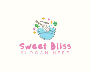 Baking Whisk Heart logo design