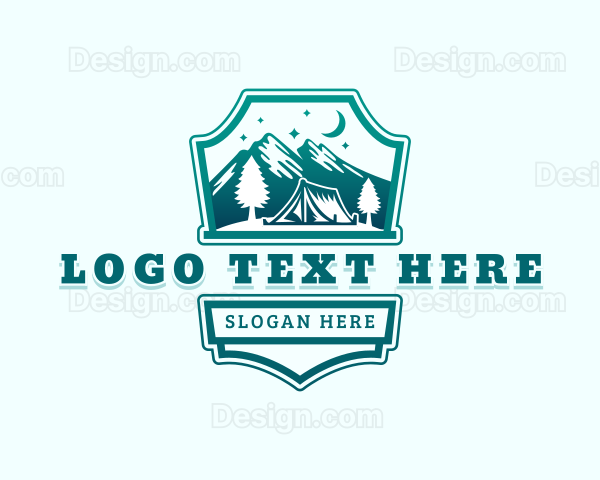 Mountain Tent Camping Logo