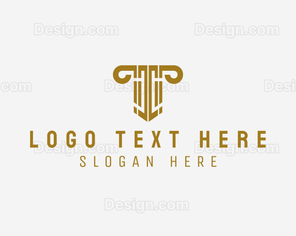 Ancient Column Letter T Logo