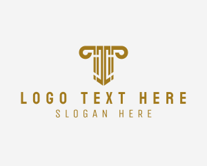 Ancient Column Letter T Logo