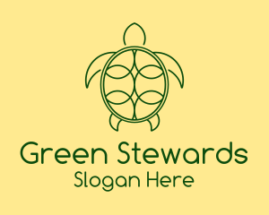 Green Turtle Monoline logo design