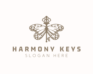 Butterfly Insect Key logo design