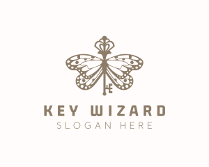 Butterfly Insect Key logo design