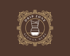 Luxury Drip Coffee Cafe logo design