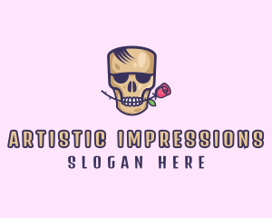 Skull Rose Avatar logo design