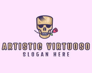 Skull Rose Avatar logo design