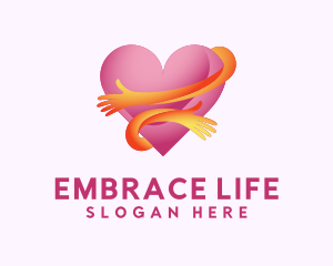 Embrace Love Heart logo design