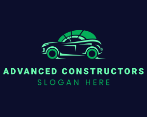 Green Vehicle Speedometer logo design