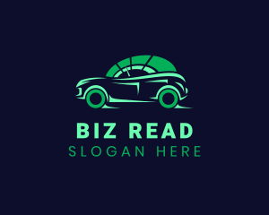 Green Vehicle Speedometer logo design