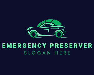 Green Vehicle Speedometer logo design