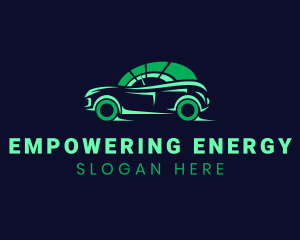 Green Vehicle Speedometer logo design