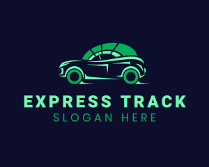 Green Vehicle Speedometer logo design