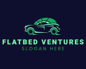 Green Vehicle Speedometer logo design