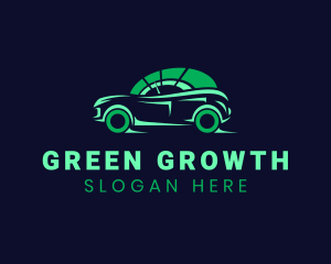 Green Vehicle Speedometer logo design