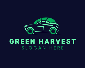 Green Vehicle Speedometer logo design