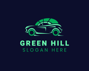 Green Vehicle Speedometer logo design