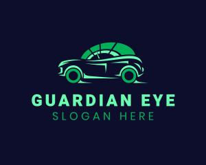 Green Vehicle Speedometer logo design