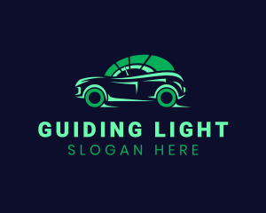 Green Vehicle Speedometer logo design