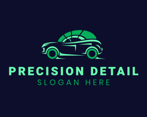 Green Vehicle Speedometer logo design