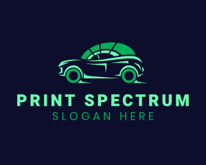 Green Vehicle Speedometer logo design