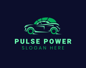 Green Vehicle Speedometer logo design