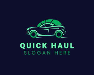 Green Vehicle Speedometer logo design