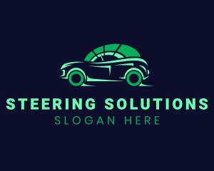 Green Vehicle Speedometer logo design