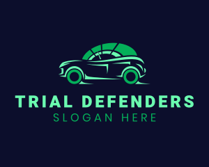 Green Vehicle Speedometer logo design