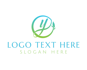 Natural Leaf Circle Letter Y logo