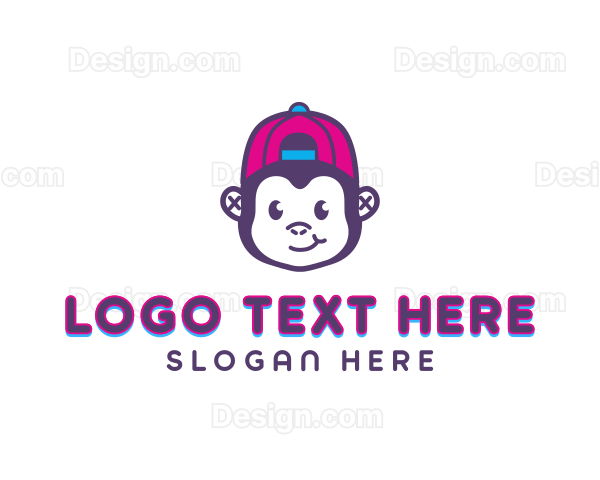 Cute Monkey Cap Logo