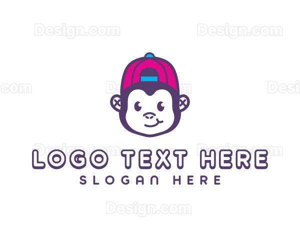 Cute Monkey Cap Logo