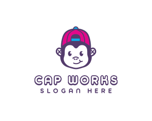 Cute Monkey Cap logo design